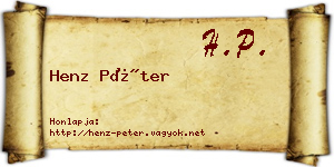 Henz Péter névjegykártya